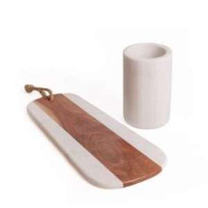 Juego de tabla de cortar de mármol y madera de lujo que combina durabilidad de estilo y funcionalidad para todas sus necesidades culinarias - Product Image 5