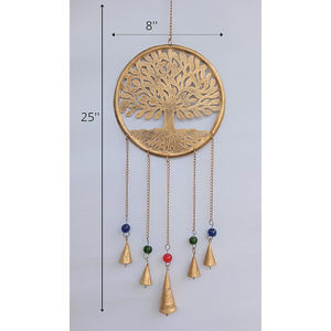 Carillons éoliens d'arbre de vie écologiques à la mode perles multicolores sur des cloches suspendues en métal doré pour la décoration intérieure extérieure - Product Image 6