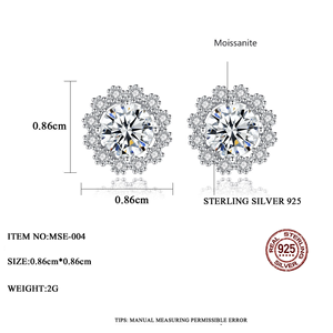 Ensemble collier et boucles d'oreilles SHREYA DIAM en argent plaqué or rose, classique, avec moissanite 1 carat taille halo givrée, pour fiançailles et anniversaire - Product Image 4