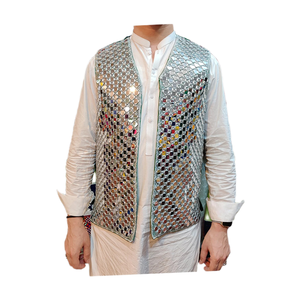 Gilet classique brodé pour hommes afghans pour événements traditionnels Mariages culturels et célébrations ethniques en tissu de qualité supérieure - Product Image 6
