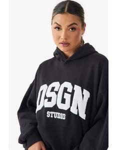 25 sudaderas con capucha de hombros caídos para mujer al por mayor, 450-550 DT, 100% algodón polar, color liso, de punto, extragrandes, hasta la rodilla - Product Image 3