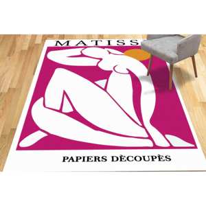 Tapis silhouette femme Matisse : reproduction d'art moderne, tapis imprimé, tapis fin non tissé - Product Image 1
