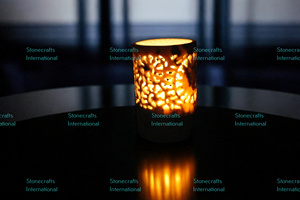 Stonecrafts International Ensemble de brûleurs à huile en marbre de luxe avec accents en laiton pour encens traditionnel du Moyen-Orient parfum d'intérieur - Product Image 3