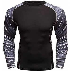 Fabricant de haute qualité vêtements de plein air Rash Guard T-shirts manches longues col rond Rash Guard pour hommes personnalisé OEM - Product Image 5