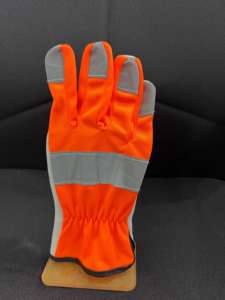 Guantes de Seguridad de Cuero Reflectantes de Alta Visibilidad, 8 oz, Transpirables, para Trabajos en Carreteras y Uso Industrial, Certificación EN388/EN420, Duraderos - Product Image 4