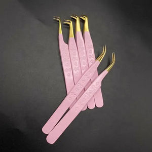 Pince à épiler professionnelle pour cils en acier inoxydable, personnalisée, avec pointe en or rose, anti-magnétique, poignée confortable, pointe lisse, longueur 10 mm - Product Image 4