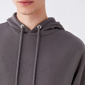 Pull à capuche décontracté à motif uni pour hommes 100% coton polyester polaire Logo personnalisé brodé Pull à capuche d'hiver - Product Image 6