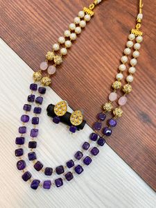 ชุดมุกมาลาสองชั้นพร้อมต่างหูน่ารักประดับลูกปัดในไข่มุกสำหรับงานปาร์ตี้งานแต่งงานงานหมั้น - Product Image 5