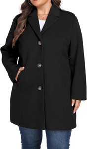 GLOBAL LEATHER Blazer en laine tricotée pour femme de qualité supérieure, trench-coat respirant, chaud pour l'hiver, manteau rembourré en laine, simple boutonnage - Product Image 5