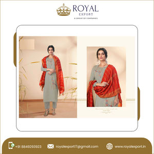 Vêtements de fête de mariage au Design élégant. Vêtements indiens en coton masqué avec broderie Salwar du fabricant indien - Product Image 2