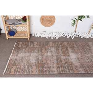 Alfombra Vintage turca Bohemia marrón Beige 3,1X7 pies área grande diseño de retazos lana látex nuevo rectángulo pasillo habitación abstracta - Product Image 5