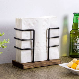 Beau porte-serviettes en bois et en métal parfait pour organiser les serviettes tout en améliorant la décoration de table avec des accents uniques - Product Image 2