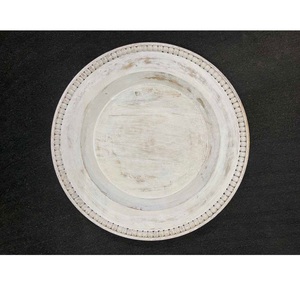 100 pièces noir moderne luxe bois chargeur plaque texturé bord cannelé mariage hôtel Banquet Durable à la main lave-vaisselle - Product Image 2