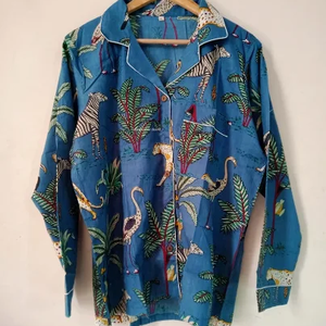 Nouvel arrivage de vêtements de nuit pour femmes Chemise et pantalon de nuit en coton imprimé multicolore Tenue de nuit pour filles Tenue de nuit Costume de nuit - Product Image 1