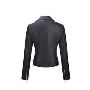 Chaqueta de cuero genuino personalizada de Invierno para mujer, logotipo de etiqueta privada, servicio ODM, el mejor Material, relleno de algodón, tejido procesado - Product Image 5