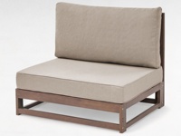 Conjunto de Sofá de Jardín de Madera para Exteriores, Moderno, Ecológico y Confortable, con Mesa Baja y Cojines Extraíbles, para Uso en Hoteles, Parques y Villas