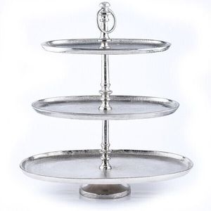 Luxury Rectangle Shape Three <b>Tier</b> Aluminum Metal <b>Cake</b> Stand High Quality Dishwasher Safe for Christmas and Wedding Gifts - Product Image 2