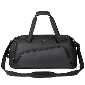 Bolsa de gimnasio de lona de cuero genuino para hombre al por mayor de fábrica, bolso de viaje deportivo táctico con logotipo personalizado con diseño de moda - Product Image 1