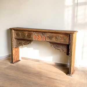 Mesa Consola de Latón de Lujo Moderna Hecha a Mano, Diseño Convertible para Entrada, Villa, Sala de Estar, Hotel, Dormitorio, Material de Madera - Product Image 2