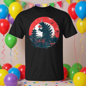 Maglietta Decorativa per Festa di Compleanno a Tema Kaiju con Palloncini, T-Shirt Promozionale Personalizzata per Compleanno - Product Image 3