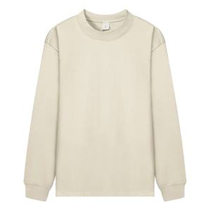 Camiseta de Cuello Alto de Alta Calidad, Unisex, Casual, Lisa, con Logotipo Personalizado, 345g, Talla Grande, Manga Larga, 100% Algodón, para Hombre y Mujer - Product Image 1