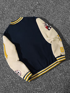 เสื้อแจ็คเก็ตเบสบอลแบบวาร์ซิตี้ แขนยาว แฟชั่นสำหรับทุกเพศ  ปักลายสไตล์ Letterman ระบายอากาศได้ดี 100% สำหรับฤดูหนาว  แบบสั่งทำพิเศษสำหรับมหาวิทยาลัย - Product Image 2