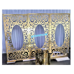 Arche de mariage moderne en acier inoxydable découpé au laser, couleur et taille personnalisables, pour événements, décoration d'événements aux États-Unis - Product Image 1