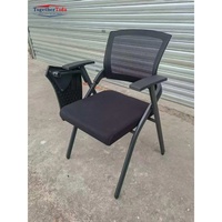 Chaise de bureau exécutive avec accoudoirs pliables, structure en plastique et en acier, idéale pour les réunions de personnel et la réception des visiteurs