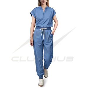 Venta al por mayor de uniformes para mujer, Cool Stretch Jogging Scrub Conjunto de uniforme de enfermera, Diseño de uniformes de poliéster transpirable - Product Image 2
