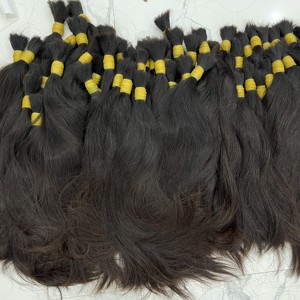 Extensiones de cabello humano virgen vietnamita negro largo alineado cutículas a granel de un donante al por mayor - Product Image 1