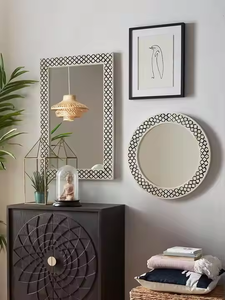La mejor decoración de espejo de pared con incrustaciones de hueso, espejo de pared decorativo de diseño único de Crescent Crafts - Product Image 3