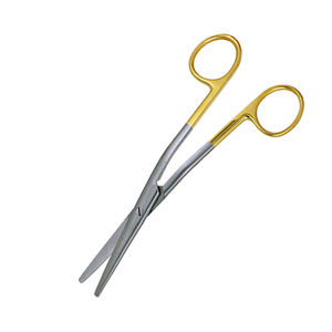 Ciseaux en acier allemands insérés en carbure de tungstène de 16cm sur mesure demi ciseaux dorsaux en or pour la puissance manuelle de chirurgie plastique - Product Image 4