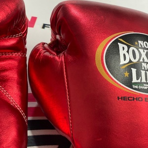 Guantes de Boxeo Profesionales Rojos Brillantes, Sin Boxeo No Hay Vida, de Cuero Genuino, Personalizados con Cordones, para Deportes de Combate, Muay Thai - Product Image 5