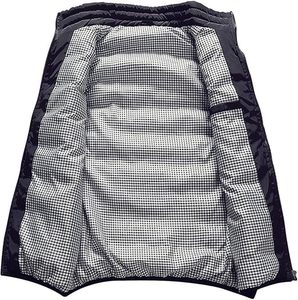 Chaqueta de Invierno para Hombre, Informal, con Cuello Redondo, Impermeable, Transpirable, Reversible, Acolchada, de Lona, de Media Manga, Chaleco - Product Image 1