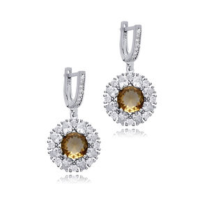 ต่างหูแบบห้อยสำหรับหิน sultanite CZ ดีไซน์ทรงกลมขนาด16มม. 925เงินสเตอร์ลิงเครื่องประดับแบบละเอียดแบบตุรกี - Product Image 3