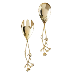 <b>Tabletop</b> Salad Sever Gold Polished Flatware Custom Design Steel Metal Decorative Handle <b>mirrored</b> Salad Server Hotel & Restaurant - Product Image 1