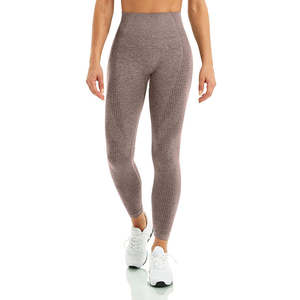 Leggings de gymnastique taille haute pour femmes pantalons de Yoga sans couture Compression décontracté solide entraînement Stretch Fitness collants Slimwear haut - Product Image 2