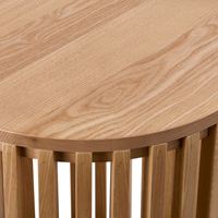 Table de chevet Irina en bois de chêne rond, écologique, avec finition en bois naturel et design moderne pour chambre d'appartement