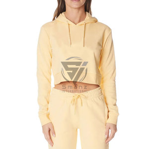 100% Cotton Sport Fitness Cropped Hoodies for <b>Women</b> Jogger Crop Top - Product Image 6