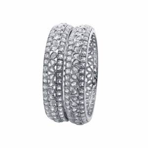 Luxe Reverse AD Argent Plaqué Laiton Rhodium Bracelets Élégant Mode Bracelets Ensemble Élégant Bracelets En Argent - Product Image 1