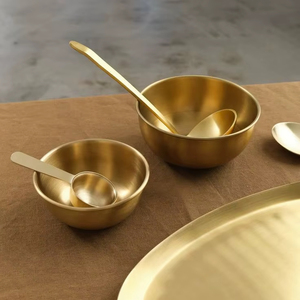 Small Brass Serving <b>Bowl</b> For Family Gatherings And Parties Perfect For Serving Rice <b>Curry</b> Salad And Fruits - Product Image 1
