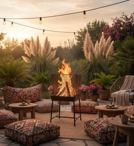 Foyer en fonte robuste pour l'extérieur |   Bol à feu en bois durable pour l'extérieur, bol à feu en fer noir classique |   Chauffe-eau à fer profond - Product Image 4