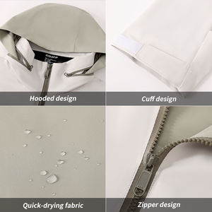 Chaqueta con Capucha de Alta Calidad, 100% Algodón, Cuello Alto, Cierre Completo, Cortavientos, Impermeable - Product Image 6