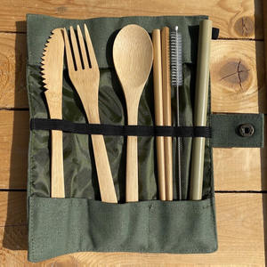 Vietnam manufacturer bamboo cutlery <b>set</b> for outdoor picnic camping sustainable travel <b>utensil</b> kit - Product Image 6