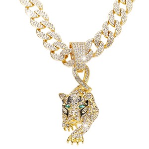 Collier pendentif clavicule glacé pour homme et femme 20 "Chaîne à maillons cubains Perceuse complète Moissanite Pierre Lunette Réglage Rappeur Hip-Hop - Product Image 1