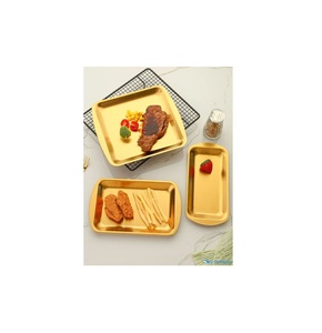 Plateau de service de luxe en acier inoxydable avec base large et poignées confortables pour un service alimentaire efficace - Product Image 3