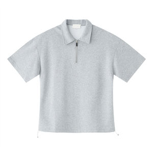 Ensemble polo et short de sport d'été décontracté pour hommes, survêtement à séchage rapide, épaules tombantes et couleur unie, vente en gros - Product Image 2