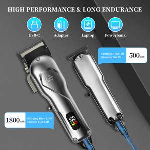 Tondeuse à cheveux électrique sans fil pour hommes, ensemble de tondeuse à barbe avec écran LED, machine à couper les cheveux alimentée par batterie - Product Image 1