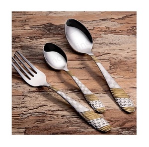 ชุดมีดโลหะมาตรฐานขัดเงาทองแฮนด์เมดชุดเครื่องใช้บนโต๊ะอาหาร - Product Image 6