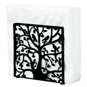 A la venta, servilletero de mesa con árbol y pájaro, organizador de mesa de almacenamiento de cocina, acero inoxidable a precios al por mayor - Product Image 6